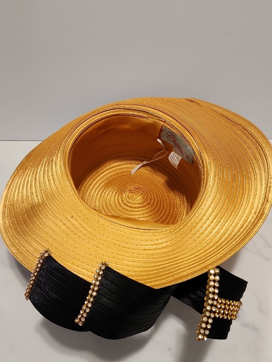Charm\'s  Vintage Elegant Gold & Black Hat